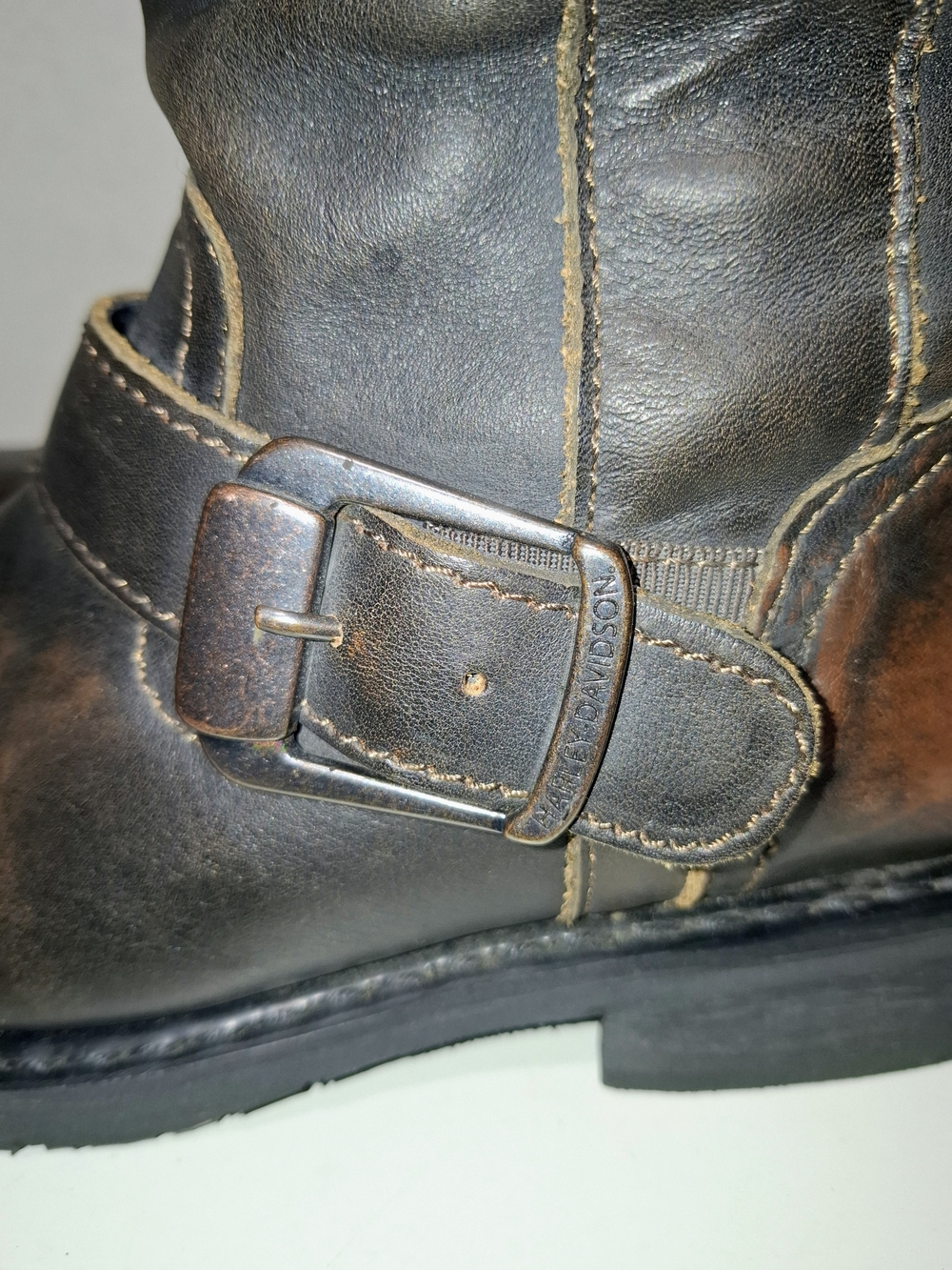 Harley-Davidson Brown and Black Leather Harness Boots - Picture 8 of 11